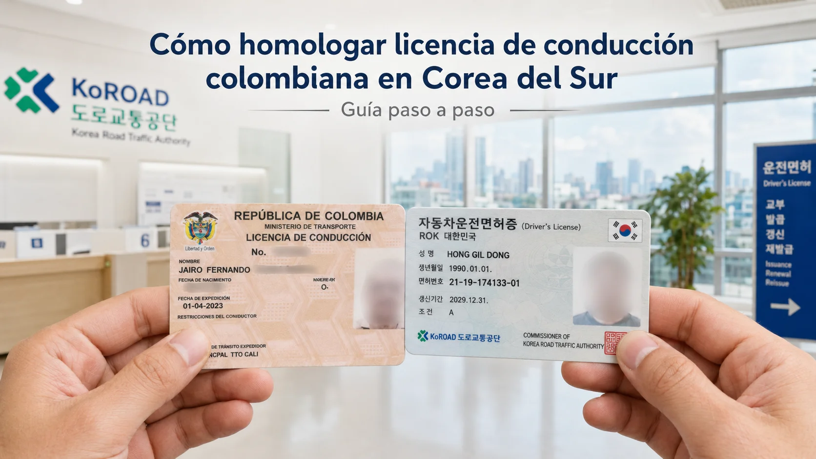 Cómo homologar licencia de conducción colombiana en corea del sur